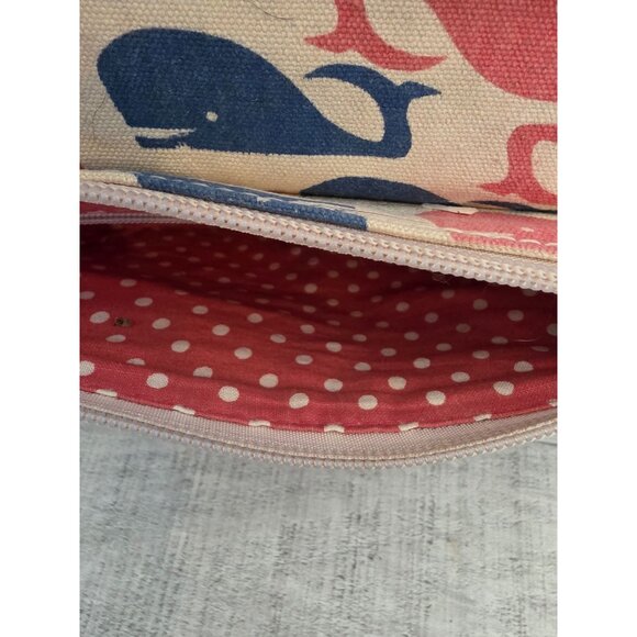 Bungalow 360 Whale Print Canvas Wristlet Wallet With Snap Closure & Zippered Poc - Picture 4 of 7